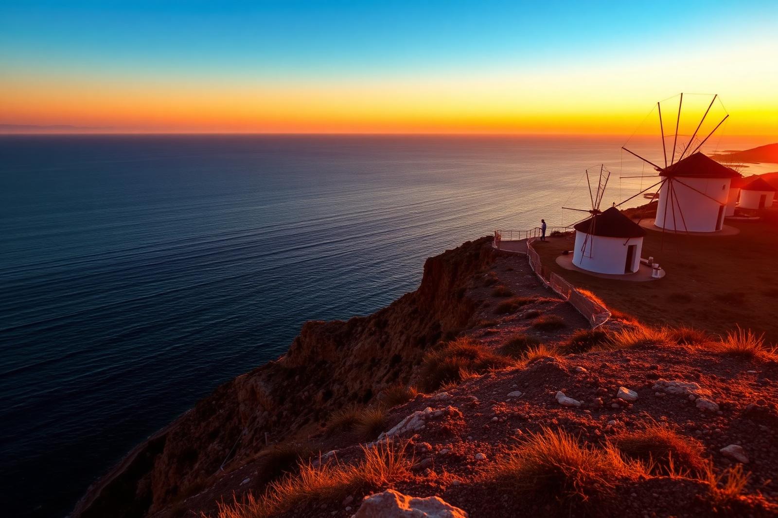 Golden hour clifftop viewpoint over the Mediterranean near Jávea
